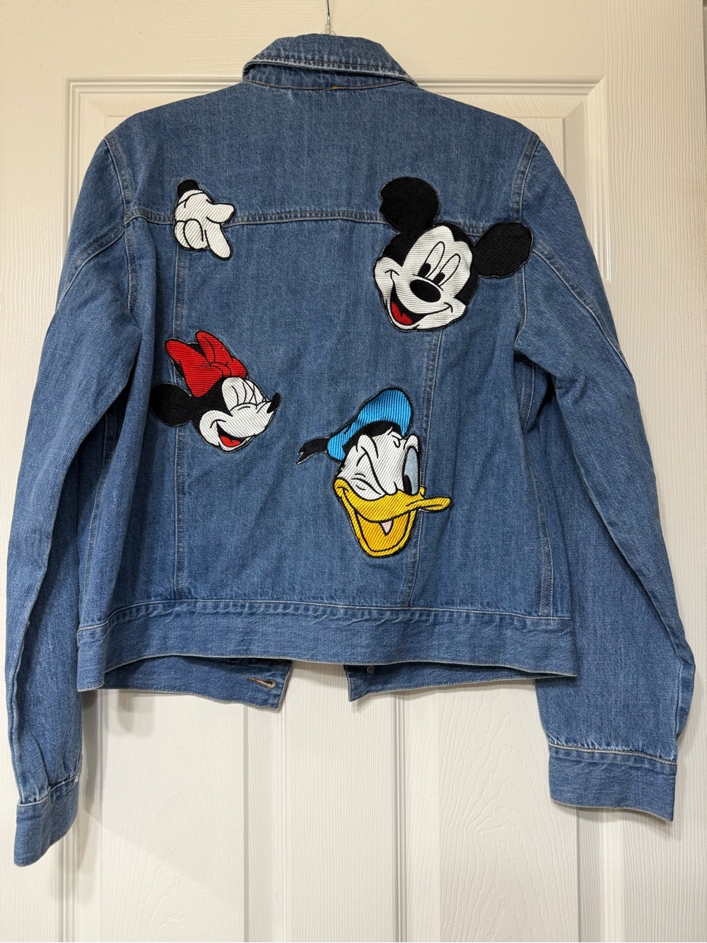 Zara x Disney Mickey Mouse Embroidered Denim Jacket | Patchwork Characters | Med